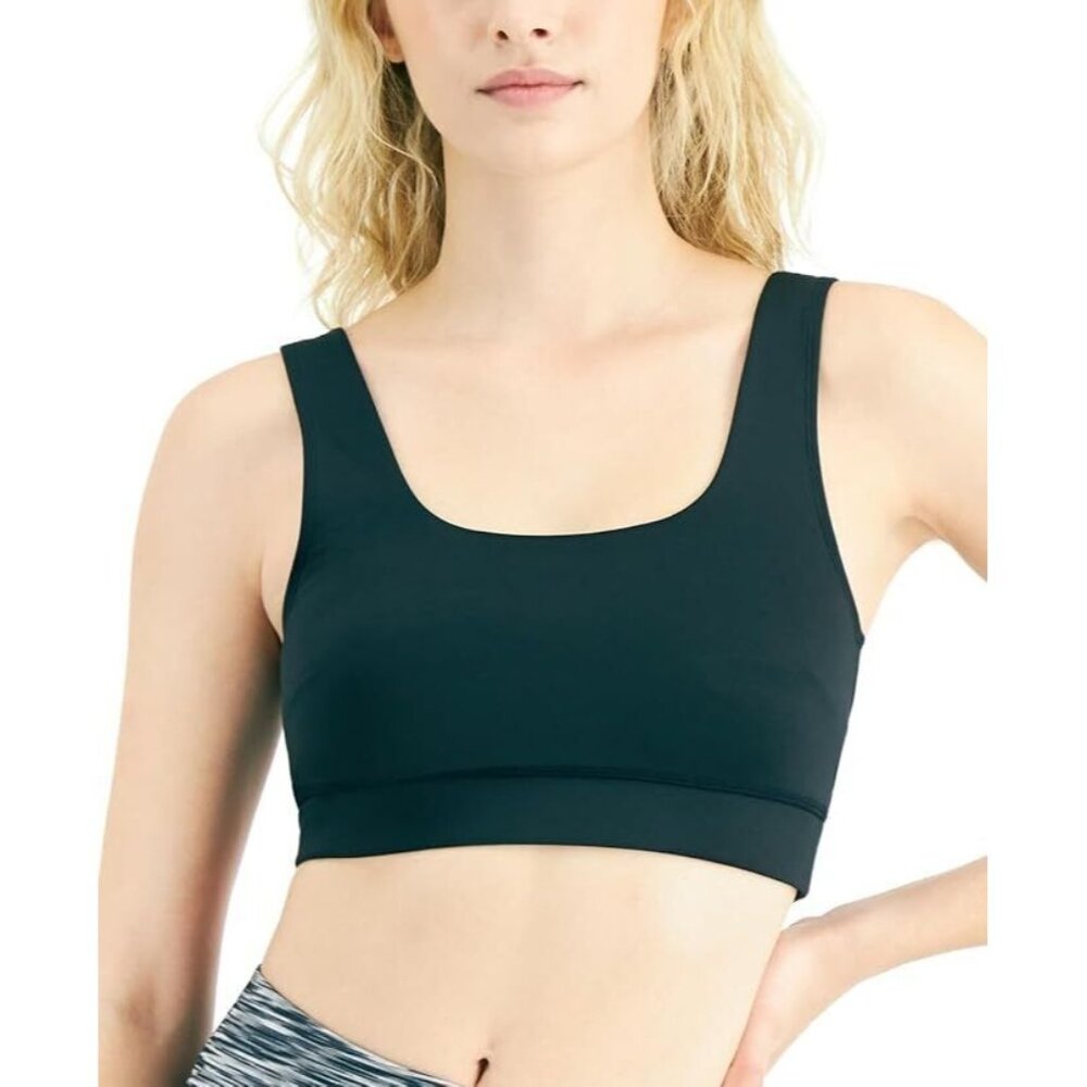 Jenni Women's‎ Square-Neck Bralette Sports Bra Deep Black